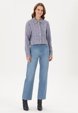 Kadın Mavi Ceket - 50293283008