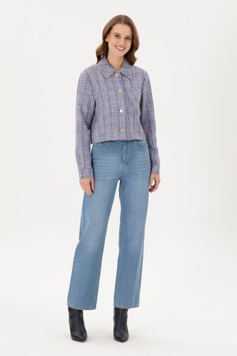 Kadın Mavi Ceket - 50293283008