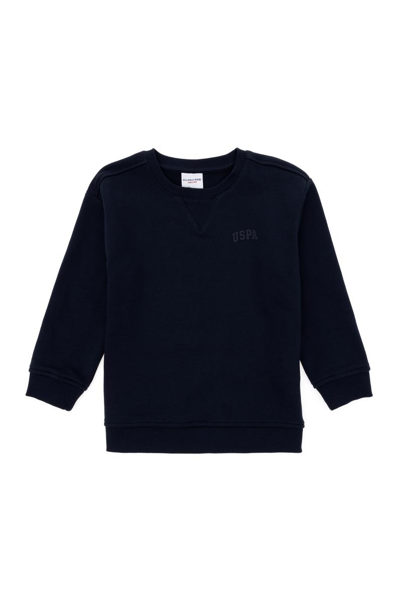 Erkek Çocuk Lacivert Basic Bisiklet Yaka Sweatshirt