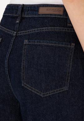 Kadın Koyu Mavi Flare High Waist Fit Jean Pantolon - 50297485006