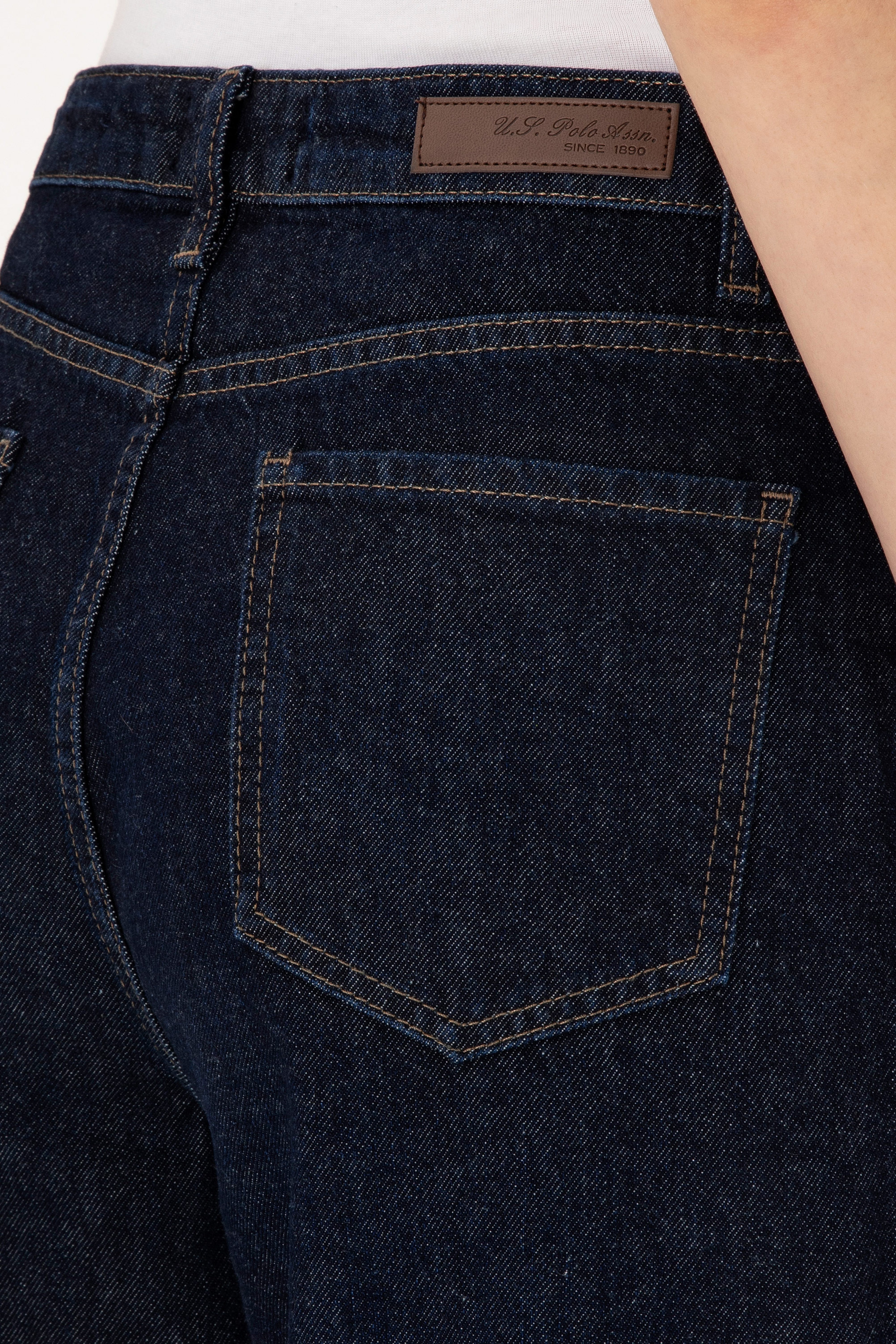Kadın Koyu Mavi Flare High Waist Fit Jean Pantolon - Image 6