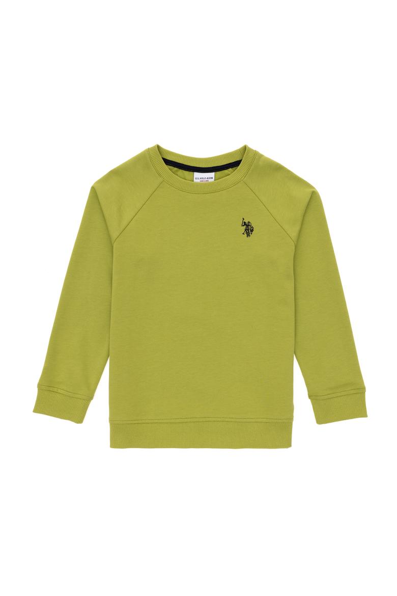 Erkek Çocuk Fıstık Yeşili Basic Bisiklet Yaka Sweatshirt