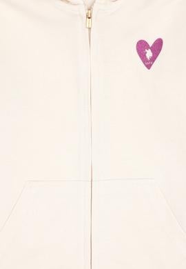 Kız Çocuk Krem Fermuarlı Basic Sweatshirt - 50296390013