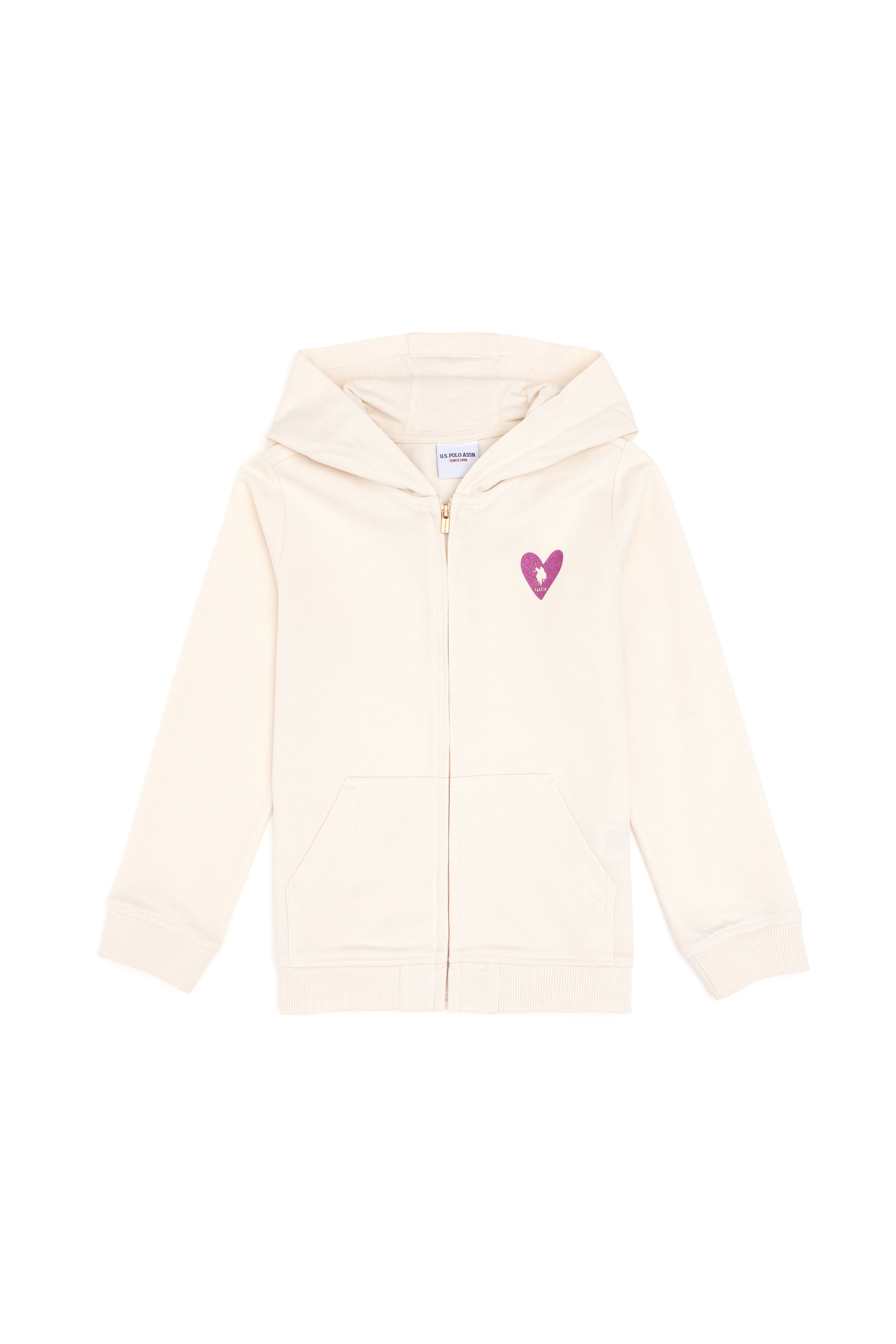 Kız Çocuk Krem Fermuarlı Basic Sweatshirt