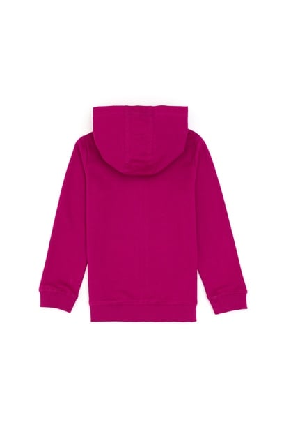 Kız Çocuk Fuşya Fermuarlı Basic Sweatshirt
