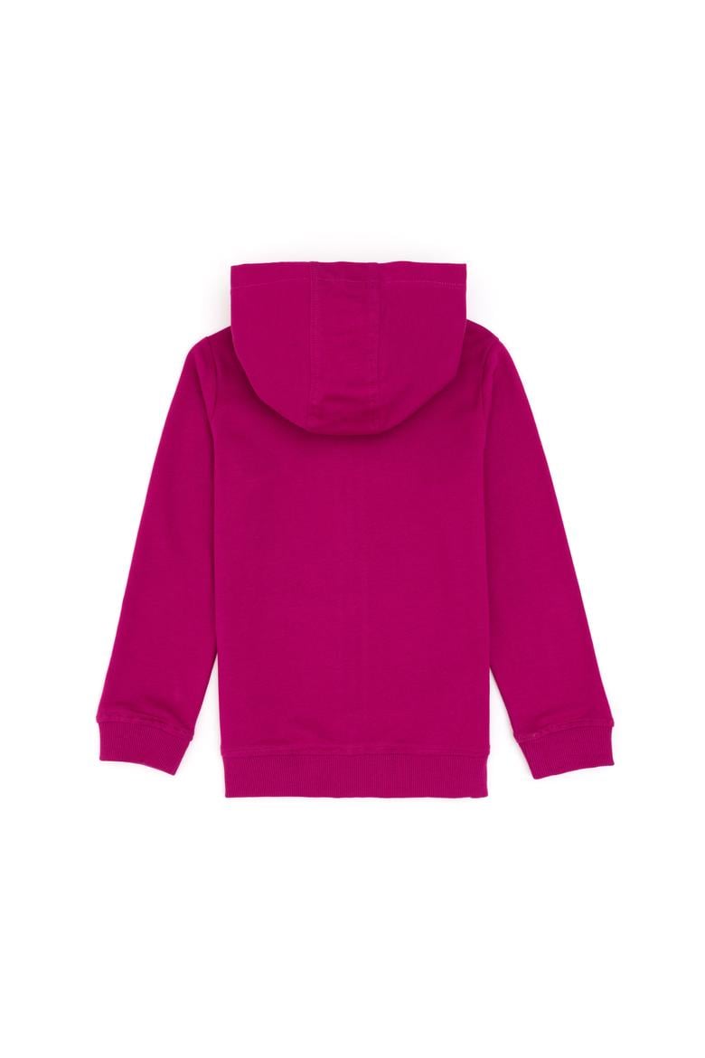 Kız Çocuk Fuşya Fermuarlı Basic Sweatshirt - 50296390078