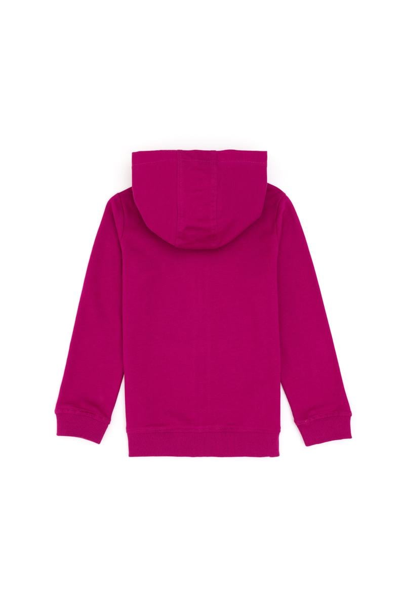 Kız Çocuk Fuşya Fermuarlı Basic Sweatshirt