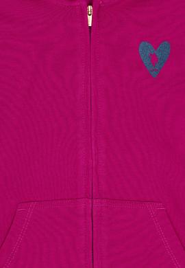 Kız Çocuk Fuşya Fermuarlı Basic Sweatshirt - 50296390078