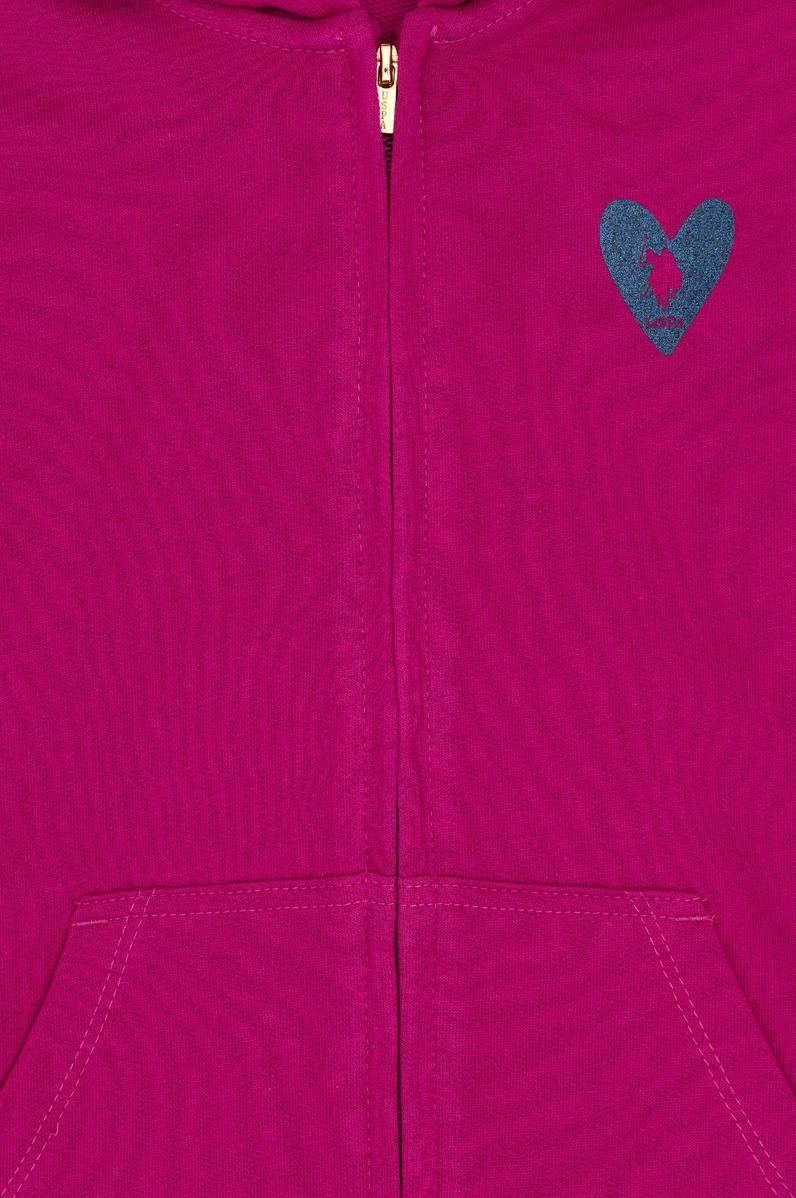 Kız Çocuk Fuşya Fermuarlı Basic Sweatshirt