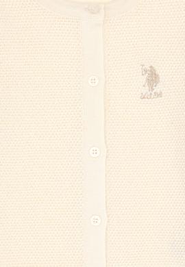 Kız Çocuk Krem Bisiklet Yaka Triko Hırka - 50294745045