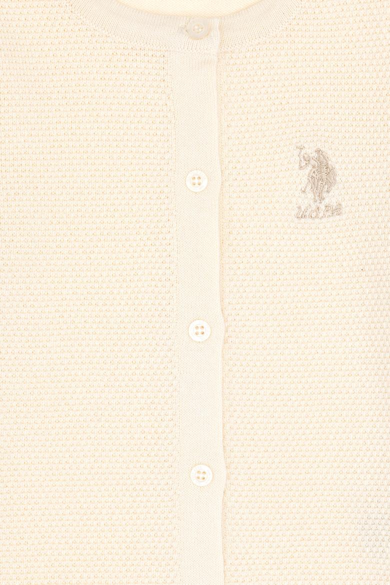 Kız Çocuk Krem Bisiklet Yaka Triko Hırka - 50294745045