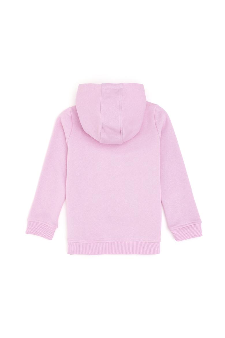 Kız Çocuk Pembe Kapüşonlu Basic Sweatshirt - 50296388047