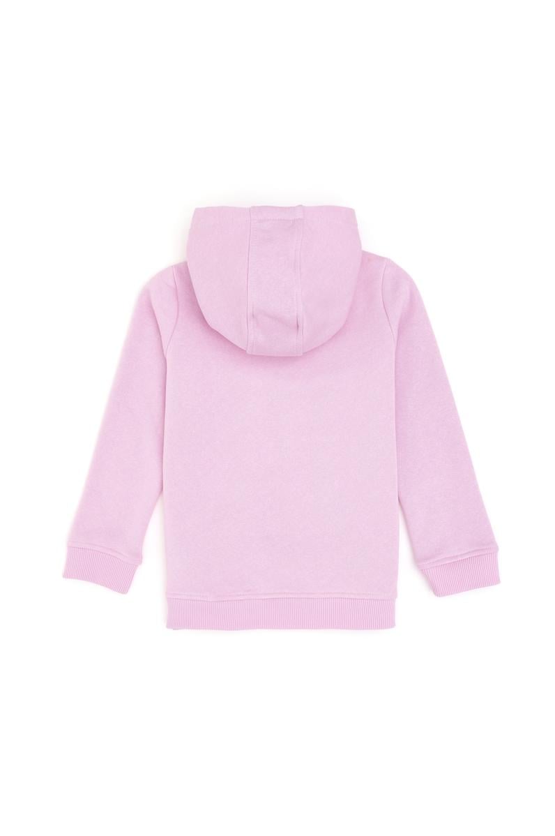 Kız Çocuk Pembe Kapüşonlu Basic Sweatshirt