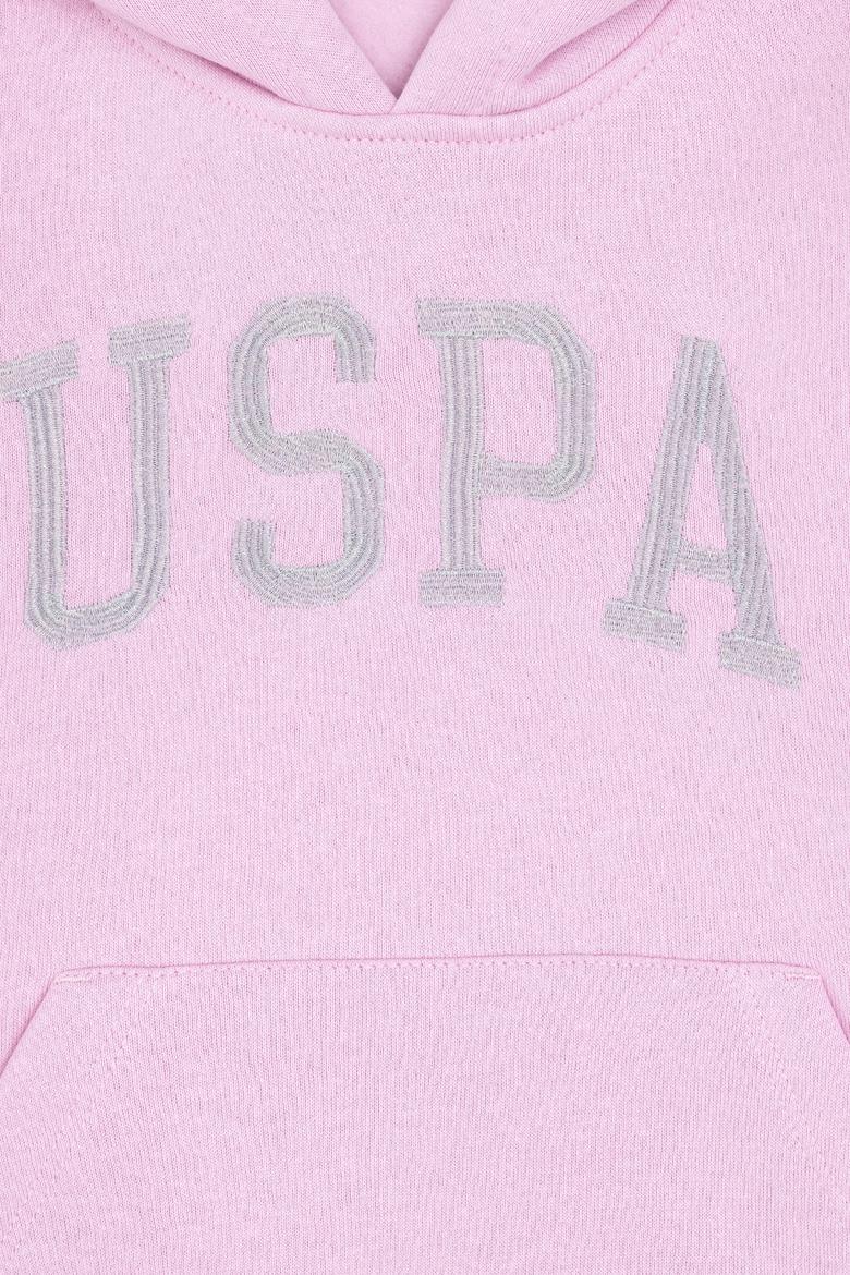 Kız Çocuk Pembe Kapüşonlu Basic Sweatshirt - 50296388047
