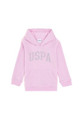 Kız Çocuk Pembe Kapüşonlu Basic Sweatshirt - 50296388047