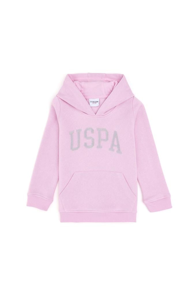 Kız Çocuk Pembe Kapüşonlu Basic Sweatshirt