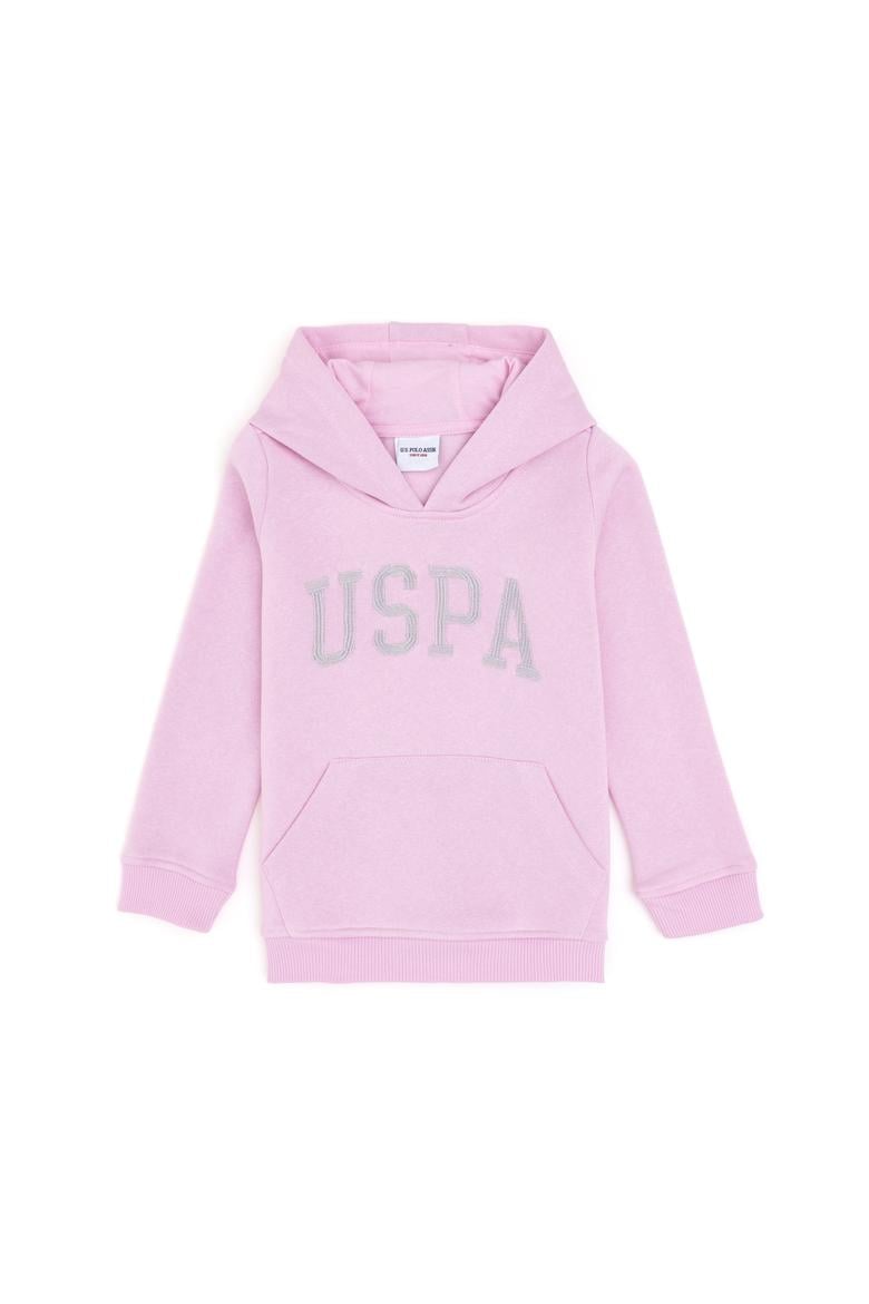 Kız Çocuk Pembe Kapüşonlu Basic Sweatshirt