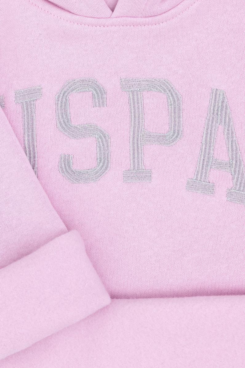 Kız Çocuk Pembe Kapüşonlu Basic Sweatshirt