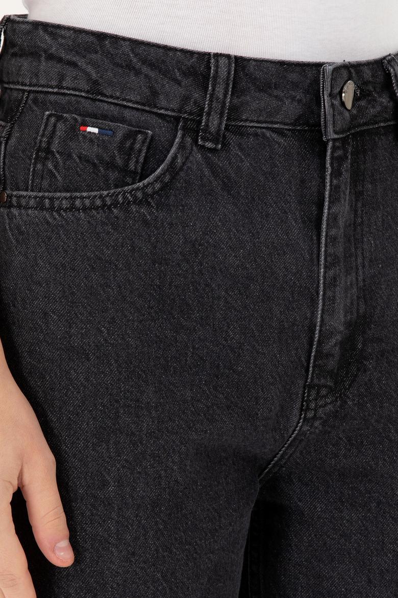 Kadın Siyah Mom High Waist Fit Jean Pantolon - 50295350004