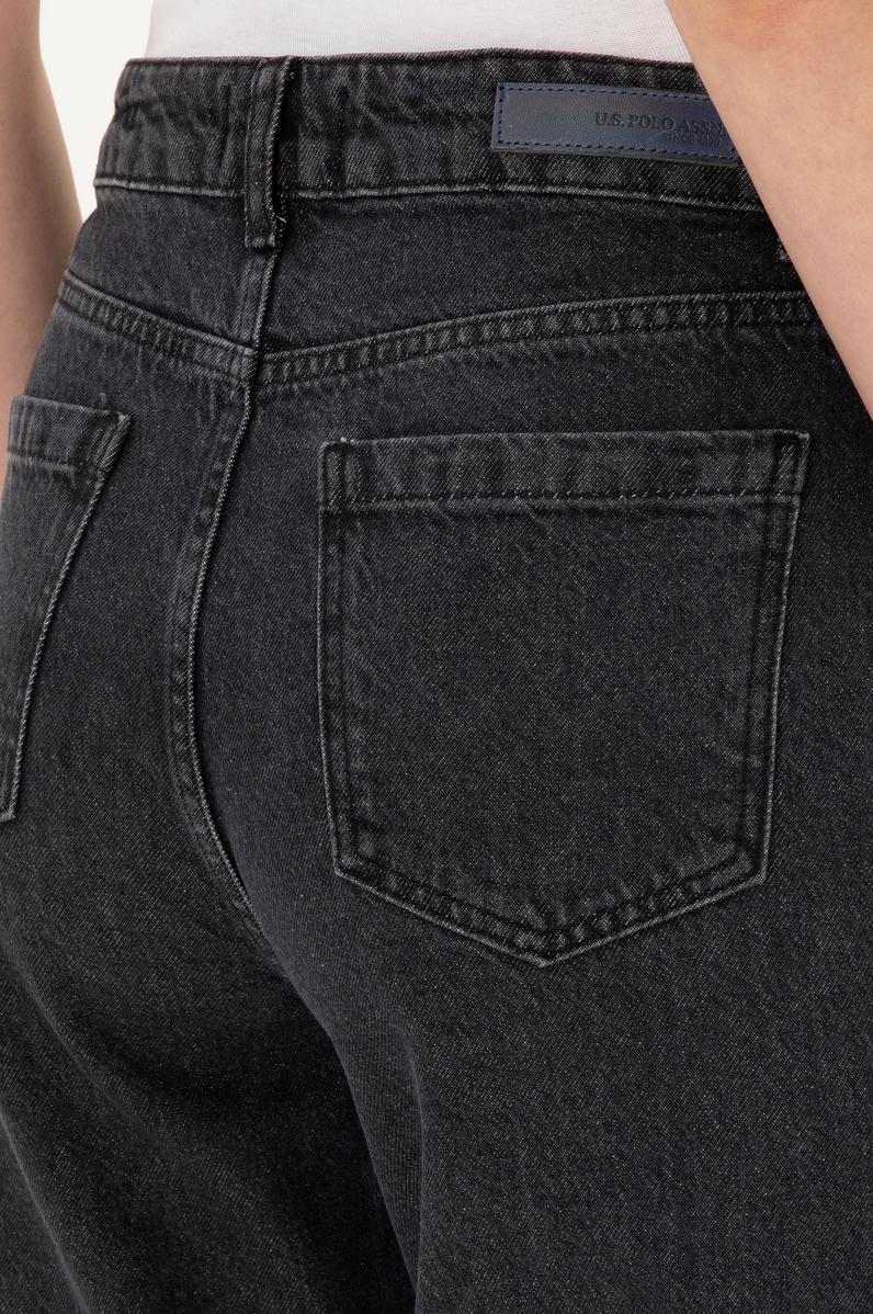 Kadın Siyah Mom High Waist Fit Jean Pantolon