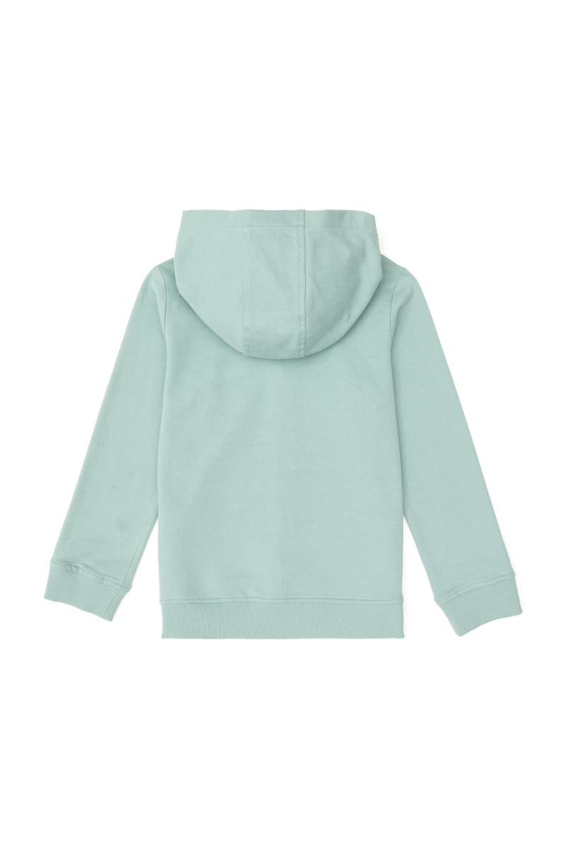 Kız Çocuk Su Yeşili Fermuarlı Basic Sweatshirt