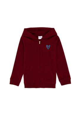 Kız Çocuk Bordo Fermuarlı Basic Sweatshirt - 50296390080