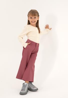 Kız Çocuk Krem Bisiklet Yaka Triko Hırka - 50294745045