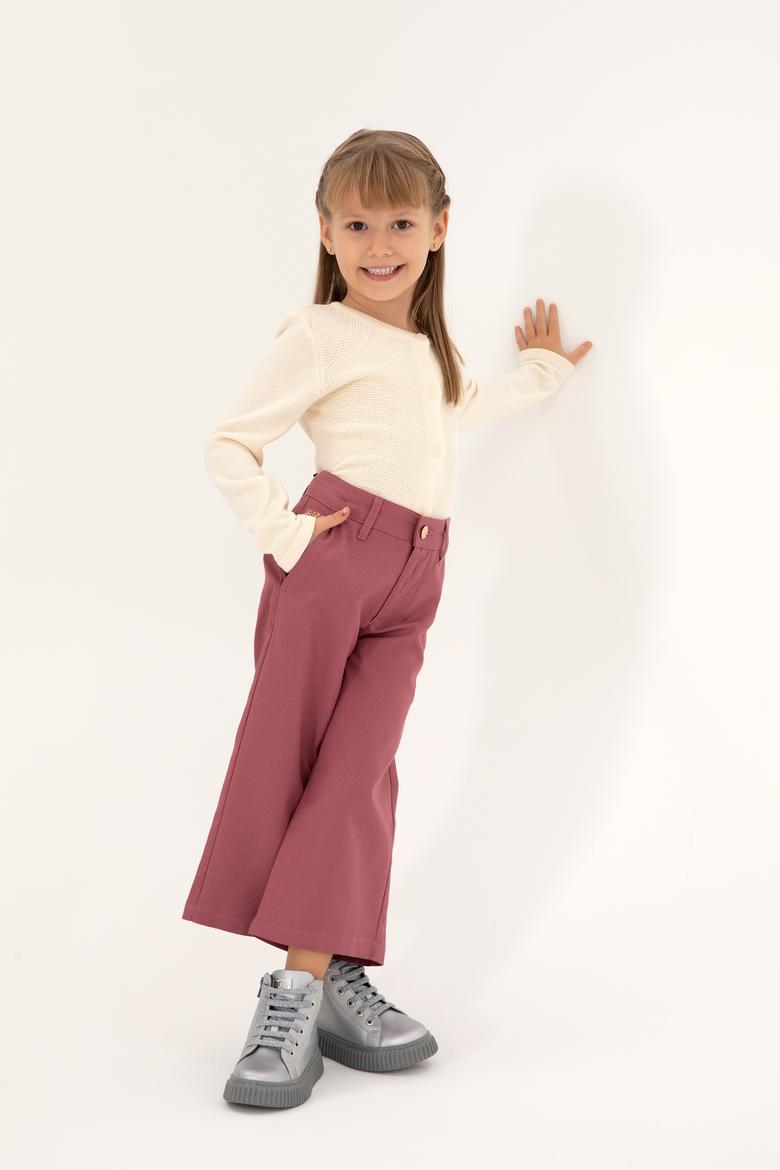 Kız Çocuk Krem Bisiklet Yaka Triko Hırka - 50294745045