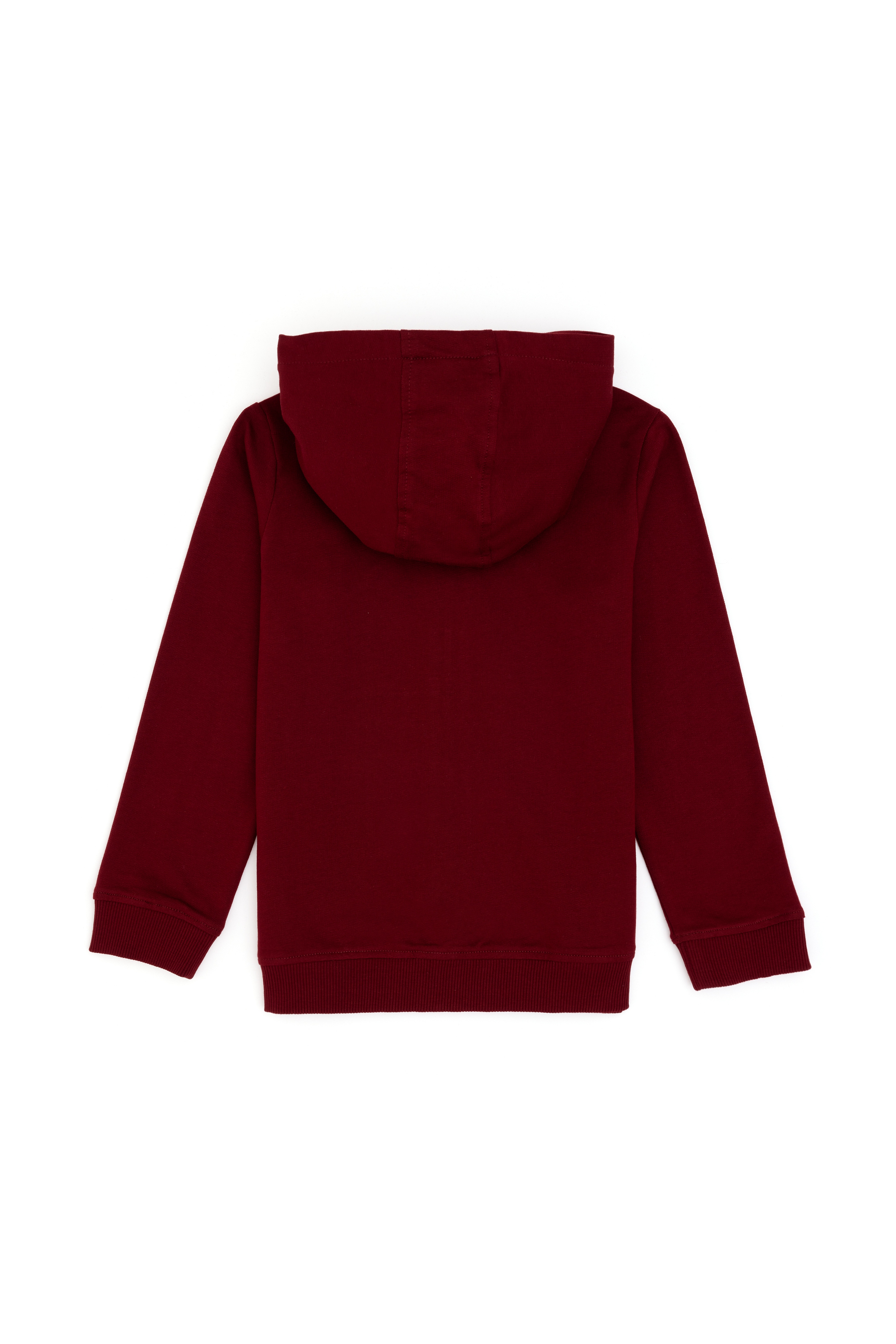 Kız Çocuk Bordo Fermuarlı Basic Sweatshirt - Image 4