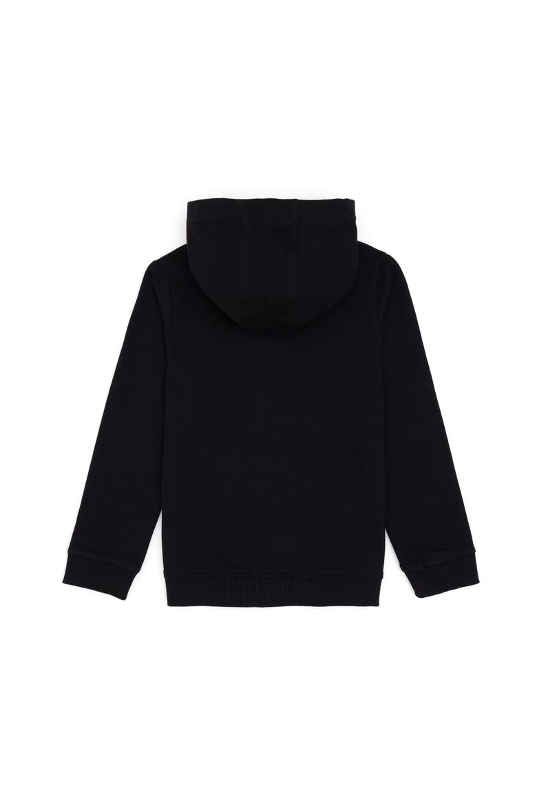 Kız Çocuk Siyah Fermuarlı Basic Sweatshirt - 50296390037