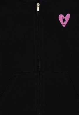 Kız Çocuk Siyah Fermuarlı Basic Sweatshirt - 50296390037