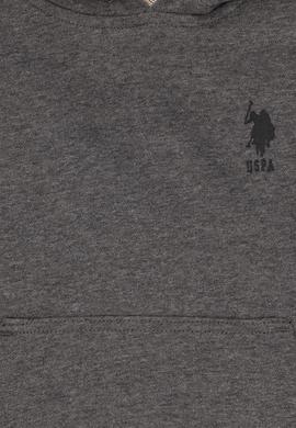 Erkek Çocuk Antrasit Melanj Basic Kapüşonlu Sweatshirt - 50298269038