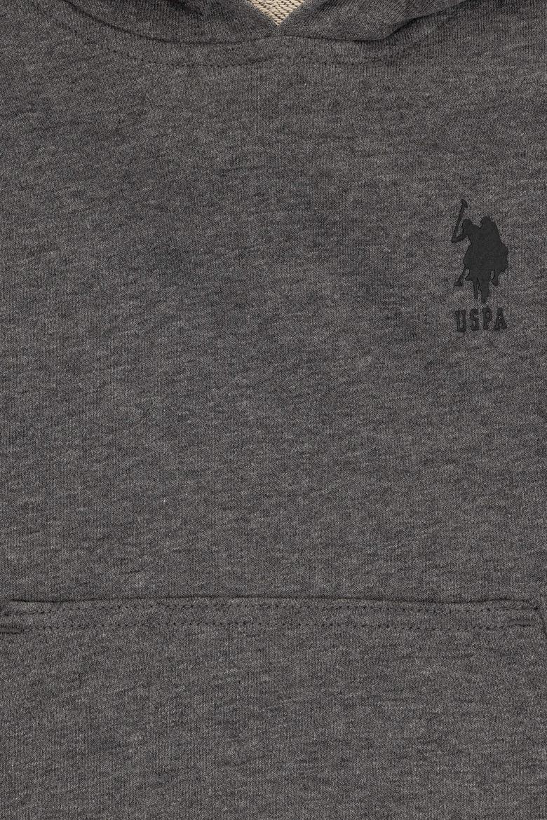 Erkek Çocuk Antrasit Melanj Basic Kapüşonlu Sweatshirt - 50298269038