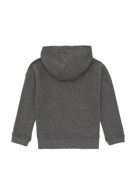 Erkek Çocuk Antrasit Melanj Basic Kapüşonlu Sweatshirt - 50298269038