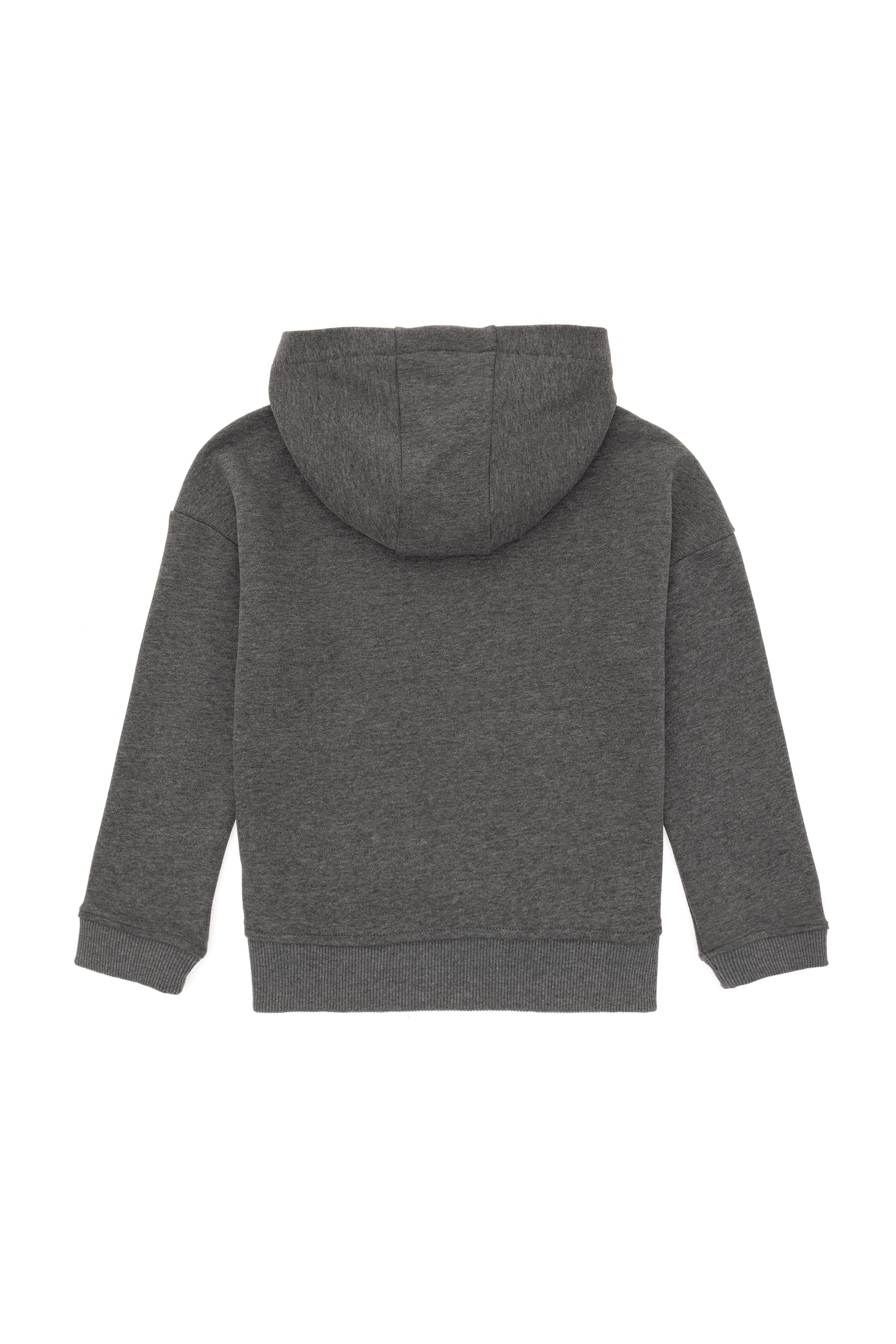 Erkek Çocuk Antrasit Melanj Basic Kapüşonlu Sweatshirt - Image 2