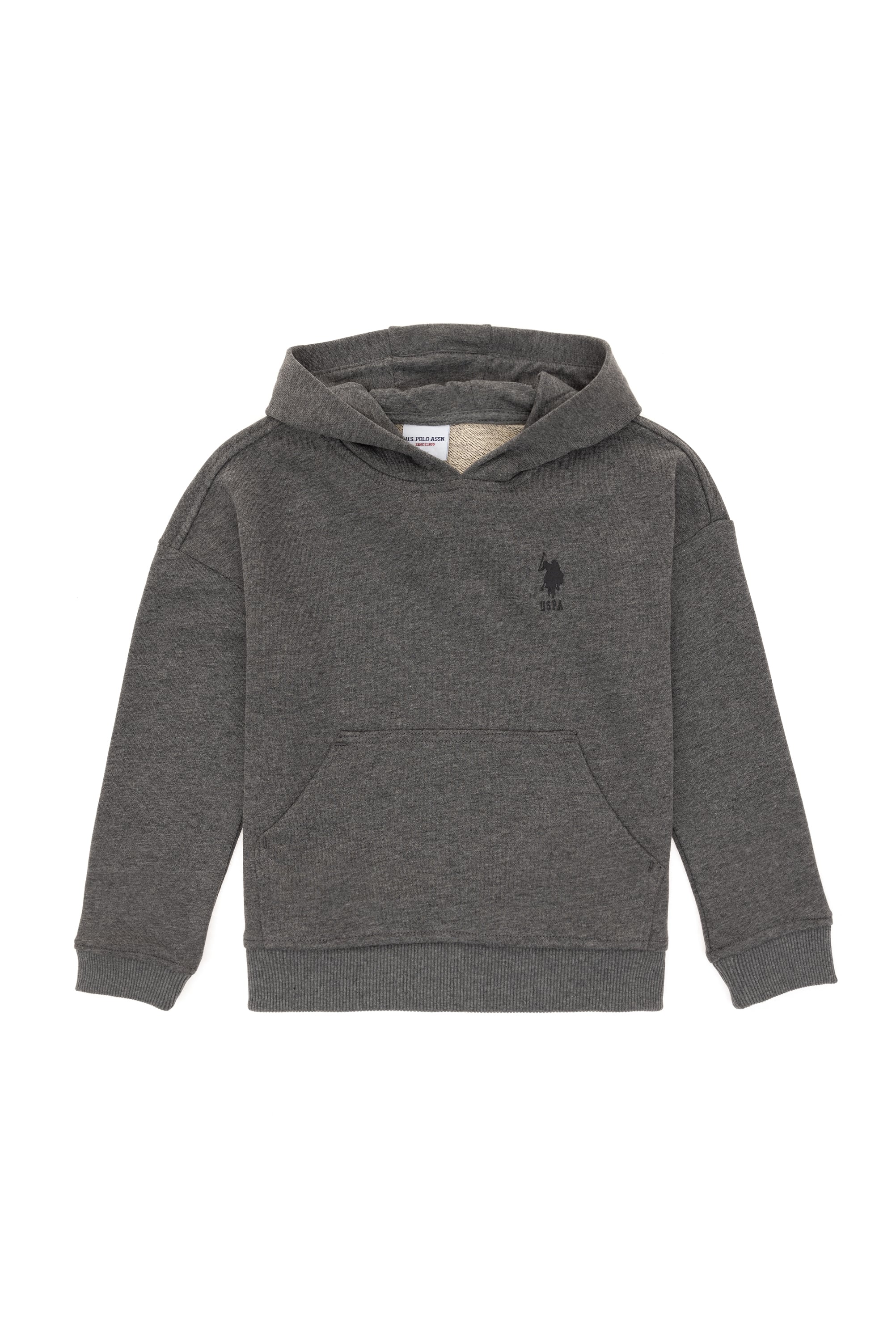 Erkek Çocuk Antrasit Melanj Basic Kapüşonlu Sweatshirt