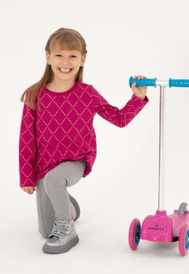 Kız Çocuk Fuşya Bisiklet Yaka Sweatshirt - 50298206010