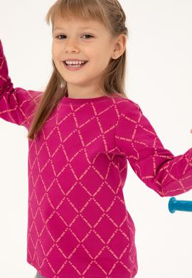 Kız Çocuk Fuşya Bisiklet Yaka Sweatshirt - 50298206010