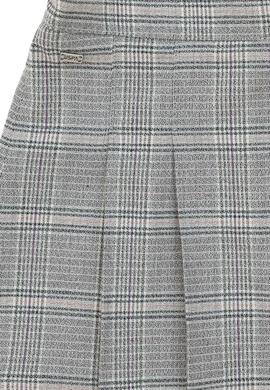 Kız Çocuk Gri Ekose Pileli Dokuma Etek - 50301383005
