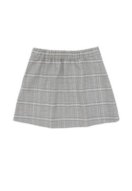 Kız Çocuk Gri Ekose Pileli Dokuma Etek - 50301383005
