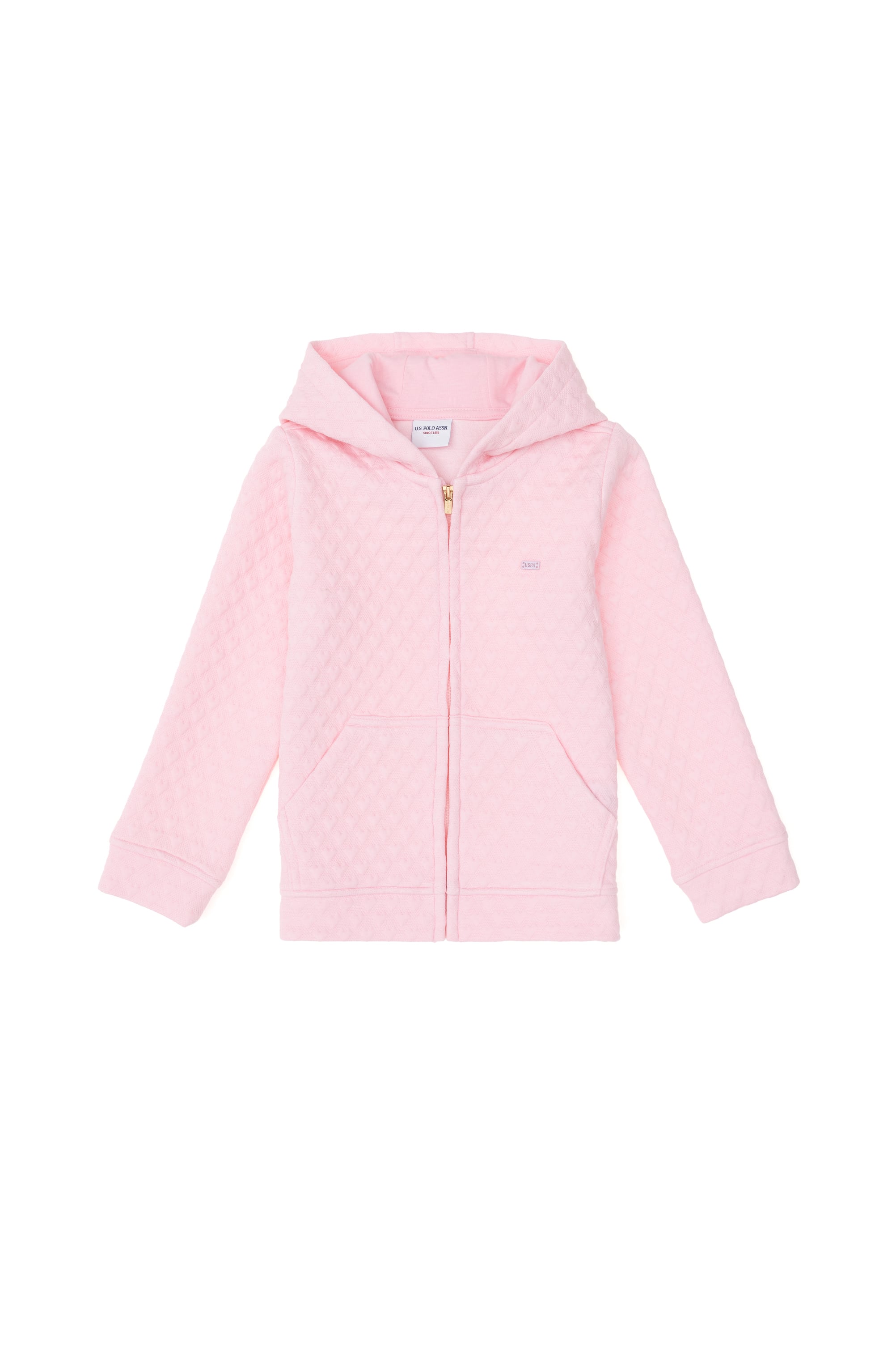 Kız Çocuk Pembe Fermuarlı Sweatshirt - Image 1