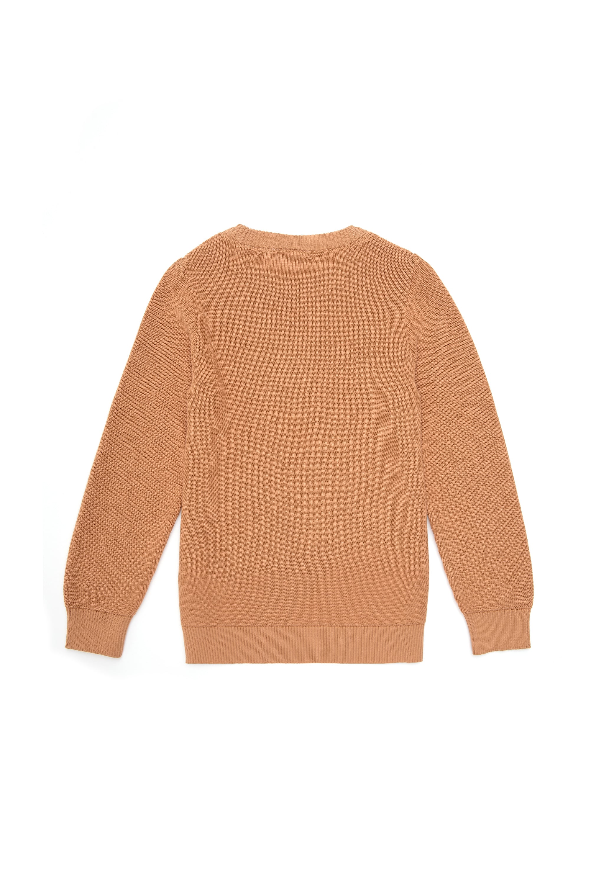 Kız Çocuk Camel Bisiklet Yaka Basic Kazak