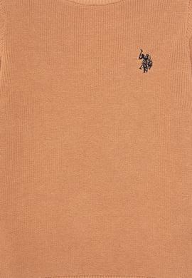 Kız Çocuk Camel Bisiklet Yaka Basic Kazak - 50293601028