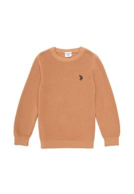 Kız Çocuk Camel Bisiklet Yaka Basic Kazak - 50293601028