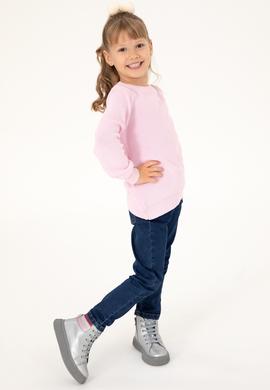 Kız Çocuk Pembe Bisiklet Yaka Basic Kazak - 50293601018