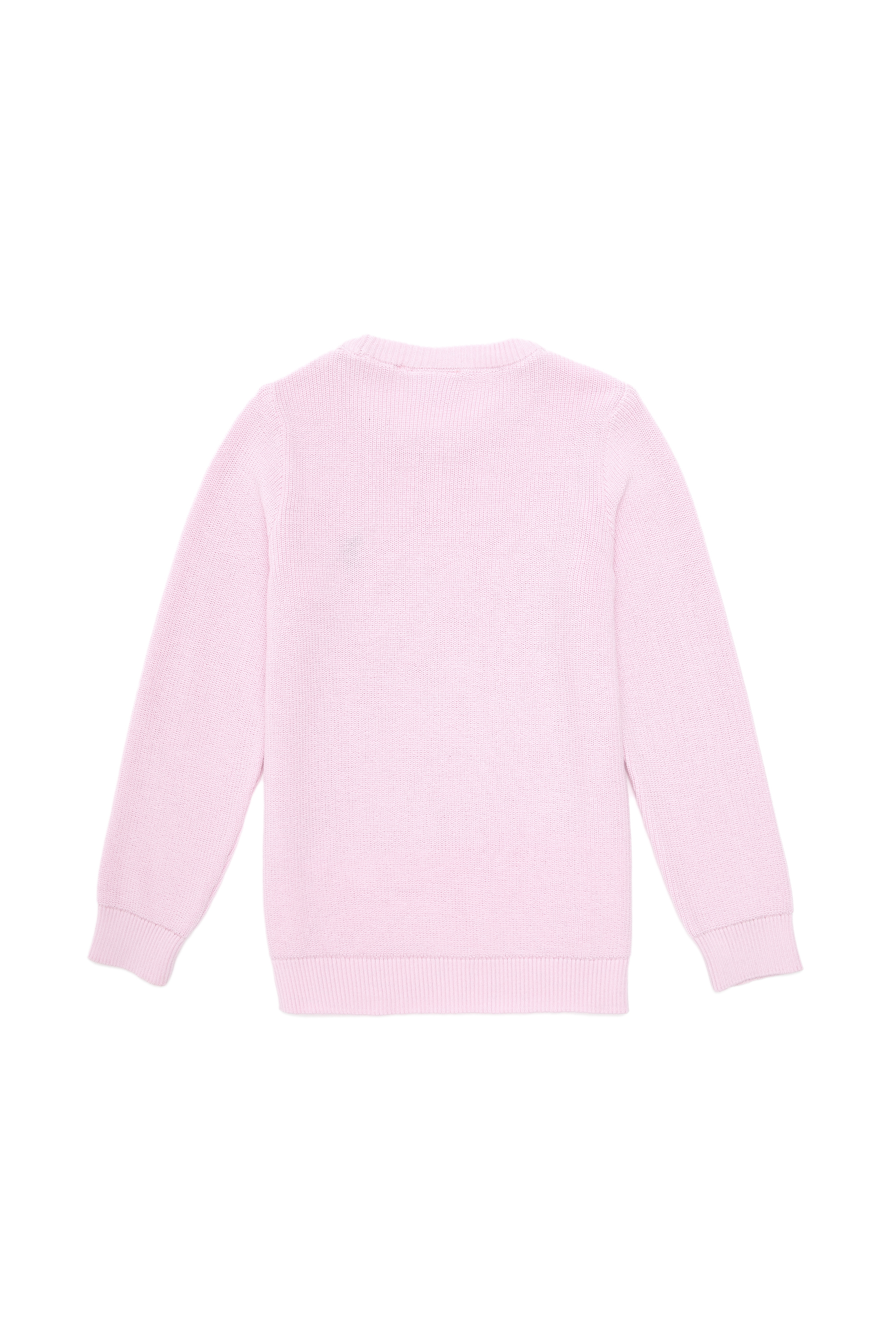Kız Çocuk Pembe Bisiklet Yaka Basic Kazak - Image 5