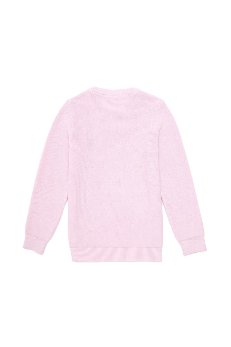 Kız Çocuk Pembe Bisiklet Yaka Basic Kazak - 50293601018