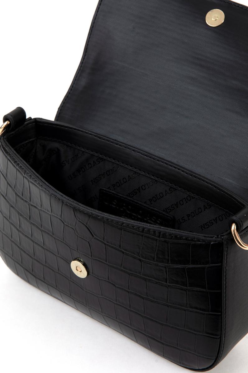 Kadın Siyah Kroko Çapraz Çanta