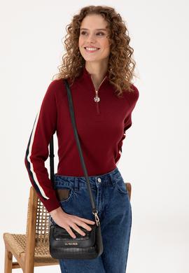 Kadın Siyah Kroko Çapraz Çanta - 50300275001