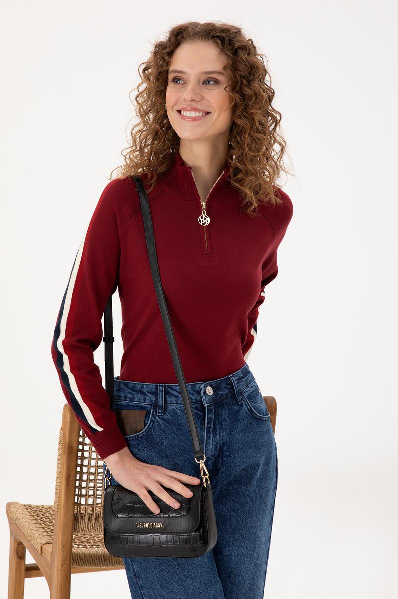 Kadın Siyah Kroko Çapraz Çanta